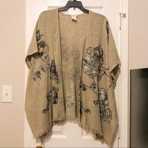 Anthropologie Embroidered Floral Kimono